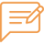 caption writing icon orange